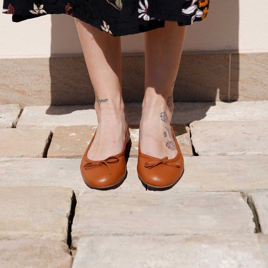 Spring Summer Patty Shoes | Women'S Ballet Flats In Leather-Coloured Cowhide