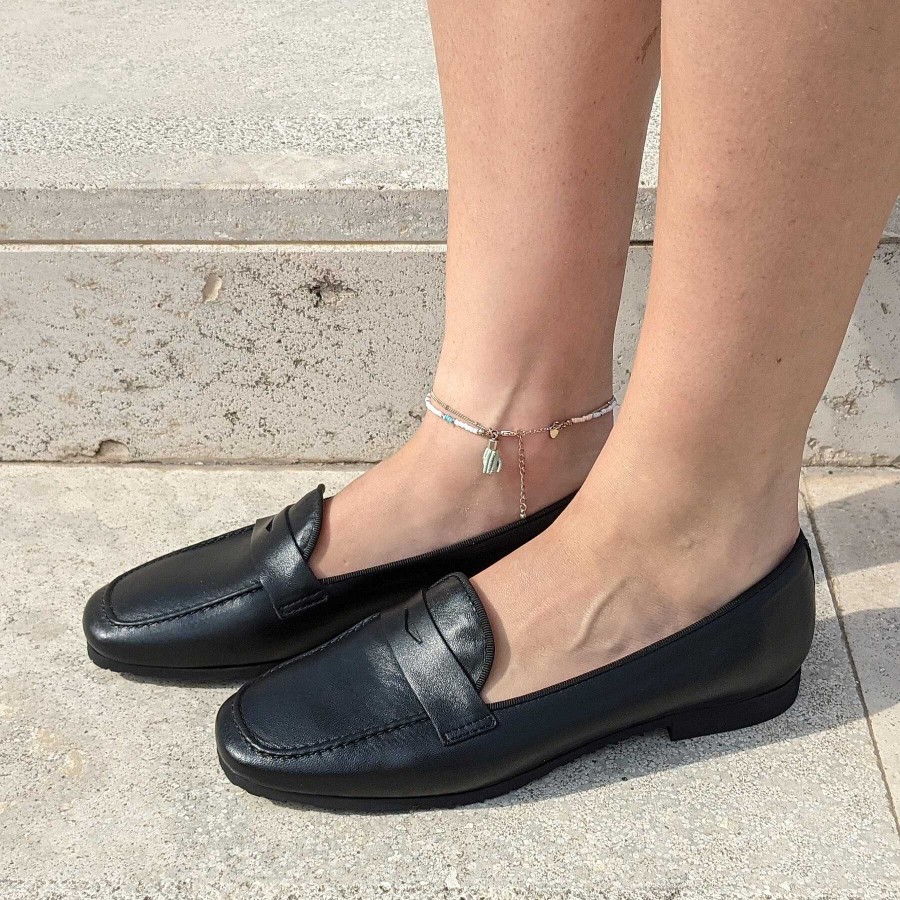 Spring Summer Patty Shoes | Women'S Moccasins In Black Genuine Leather