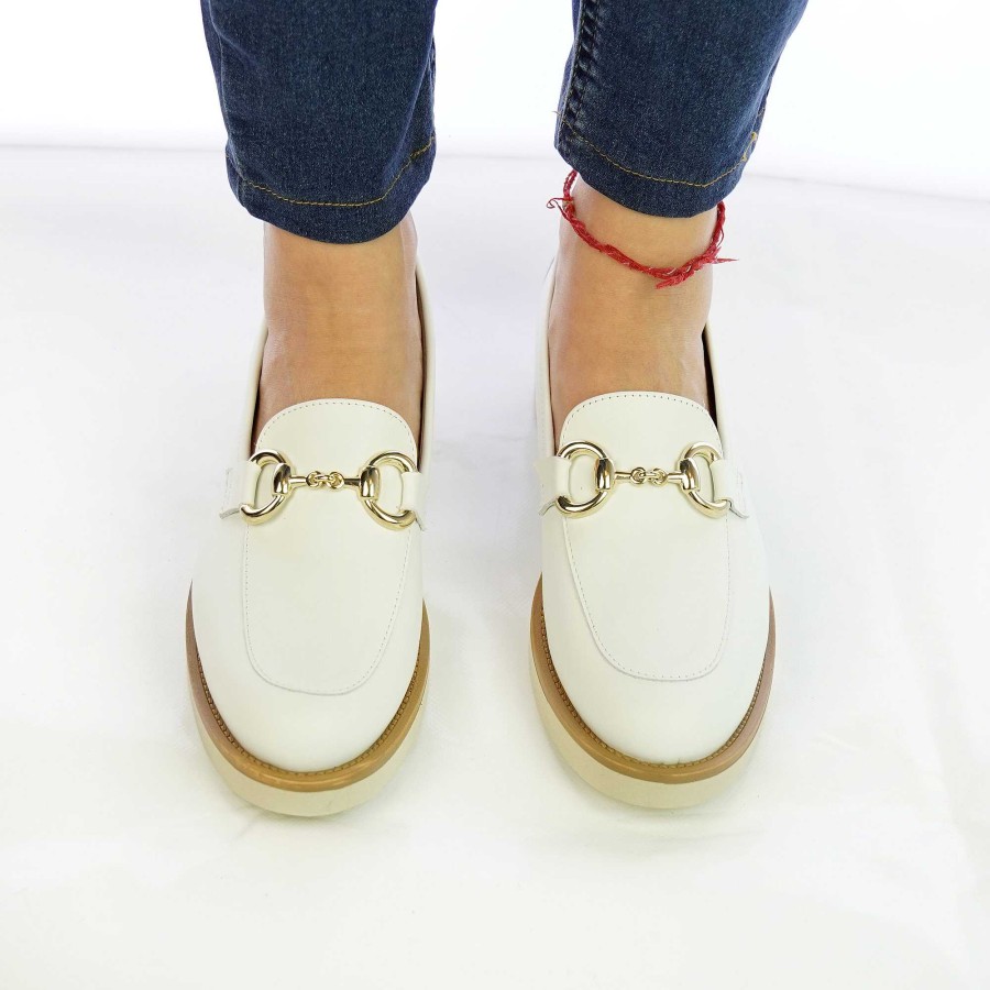 Spring Summer Patty Shoes | Women'S Handcrafted Nappa Moccasins With White Horsebit