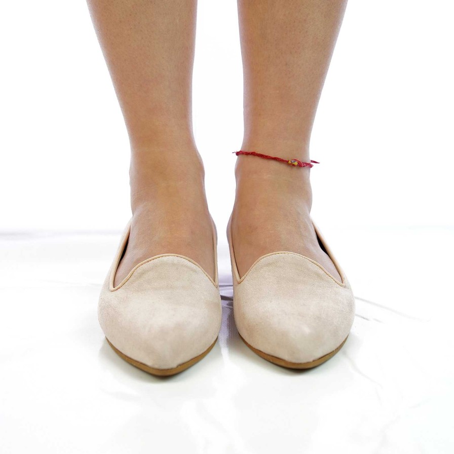 Spring Summer Patty Shoes | Nude Suede Ballet Flats