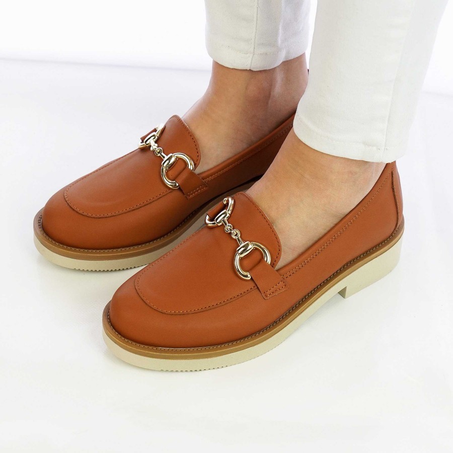 Spring Summer Patty Shoes | Women'S Handcrafted Nappa Moccasins With Leather-Coloured Clamp