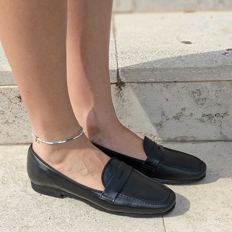 Spring Summer Patty Shoes | Women'S Moccasins In Black Genuine Leather