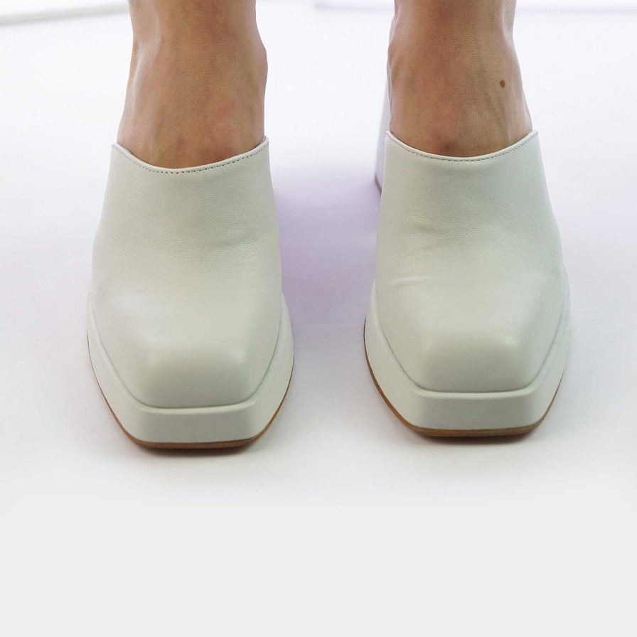 Spring Summer Patty Shoes | White Nappa Mule