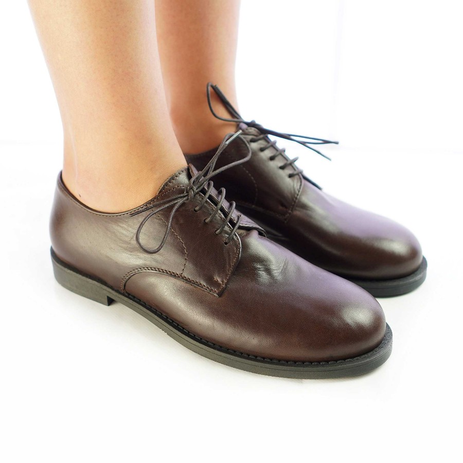 Autumn Winter Patty Shoes | Women'S Lace-Up Shoes In Dark Brown Leather