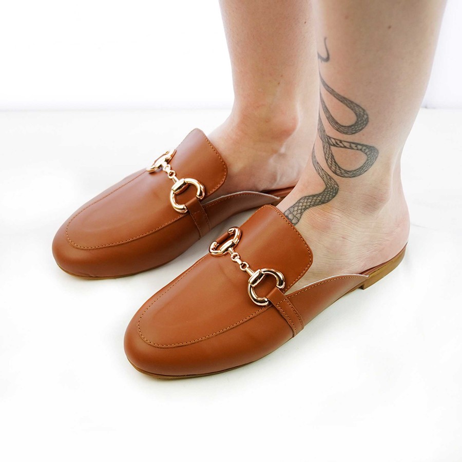 Spring Summer Patty Shoes | Nappa Mule With Leather-Colored Clamp