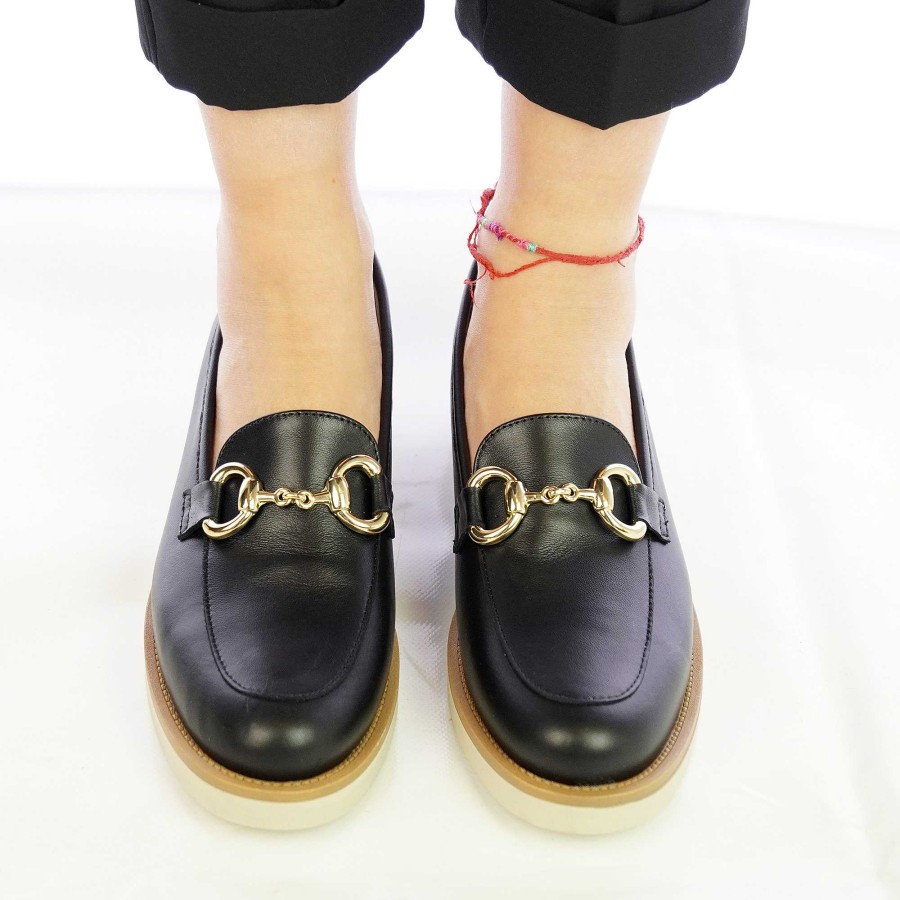 Spring Summer Patty Shoes | Women'S Handcrafted Nappa Moccasins With Black Horsebit