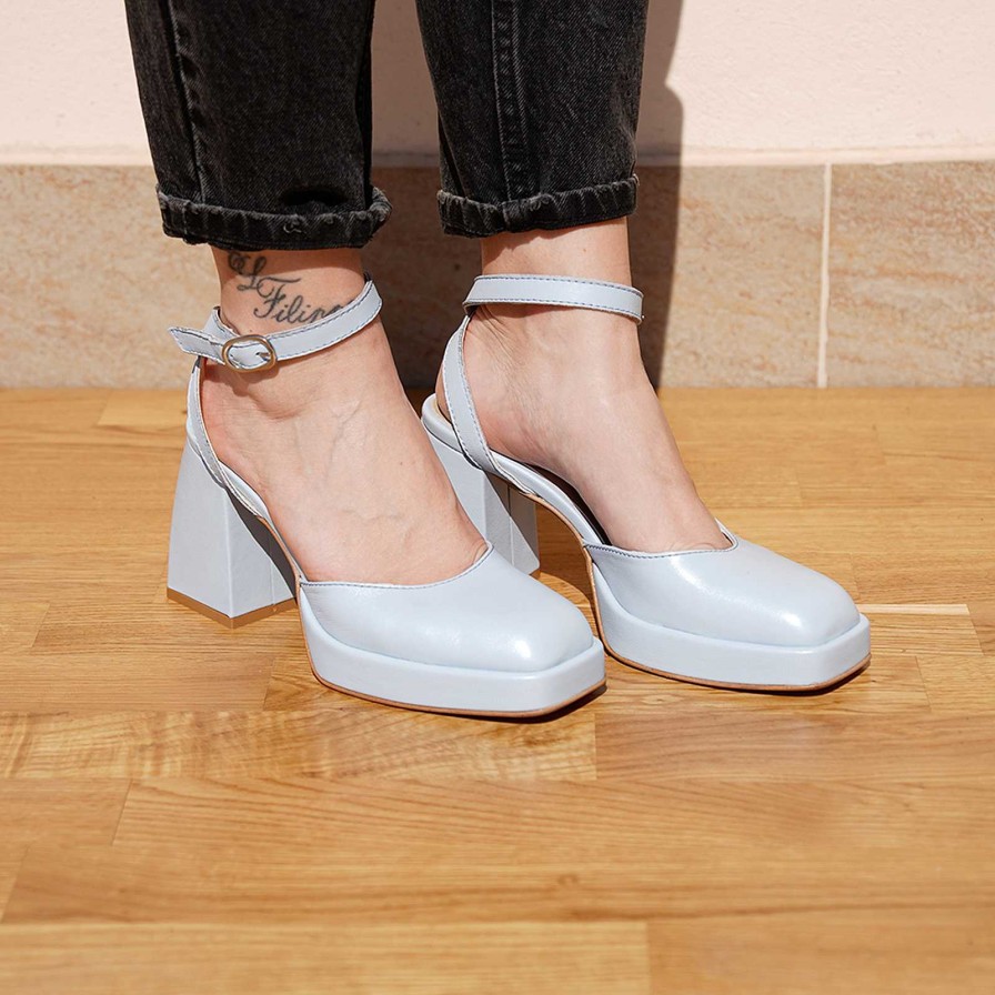 Spring Summer Patty Shoes | Nappa Sandals With Sail-Colored Ankle Strap