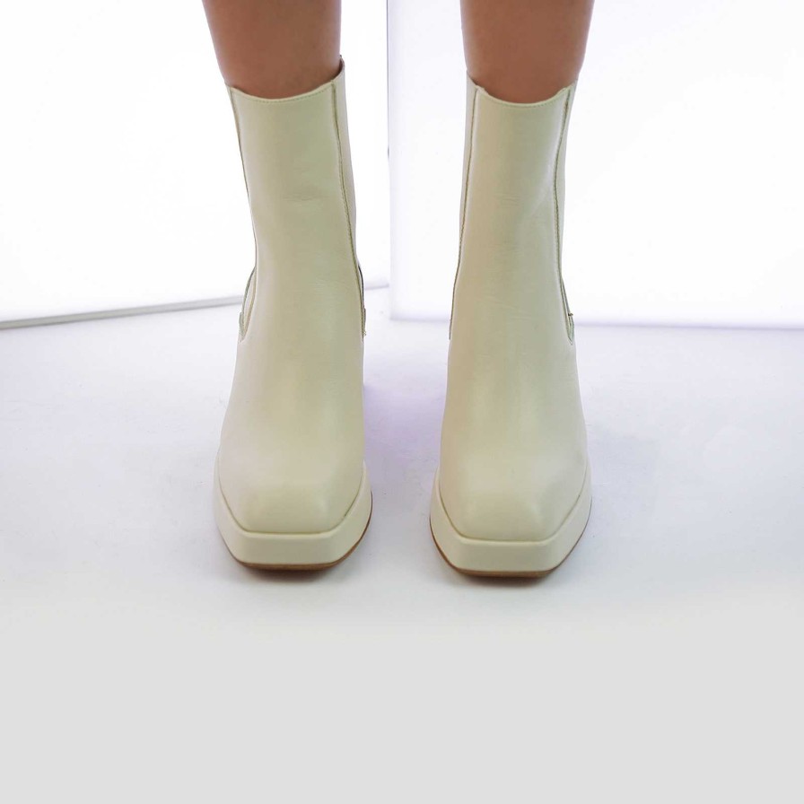 Spring Summer Patty Shoes | Nappa Ankle Boots With Raw Colored Elastic