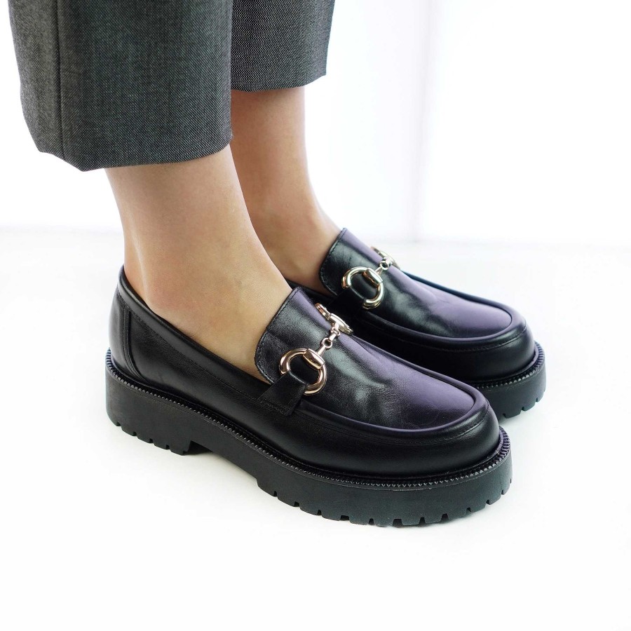 Autumn Winter Patty Shoes | Handcrafted Women'S Moccasins In Real Leather With Black Horsebit