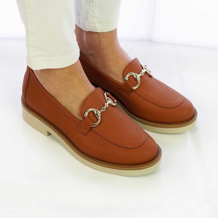 Spring Summer Patty Shoes | Women'S Handcrafted Nappa Moccasins With Leather-Coloured Clamp