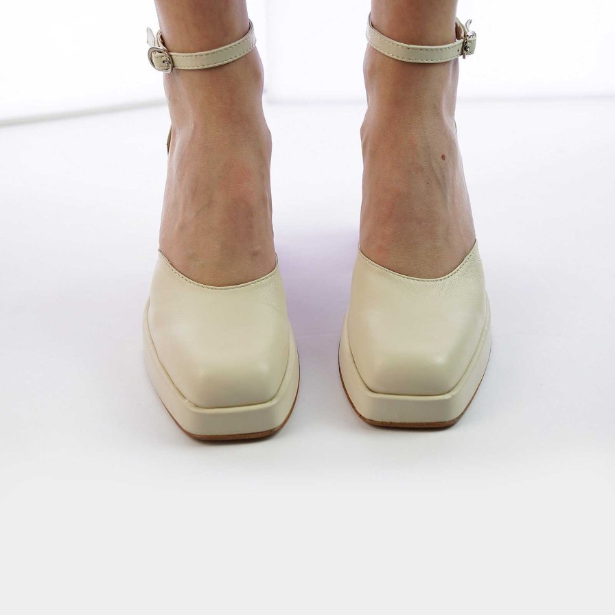 Spring Summer Patty Shoes | Raw Colored Nappa Leather Sandals With Ankle Strap