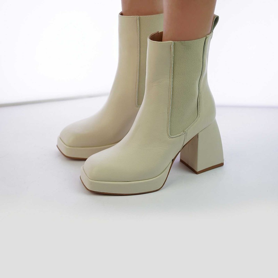 Spring Summer Patty Shoes | Nappa Ankle Boots With Raw Colored Elastic