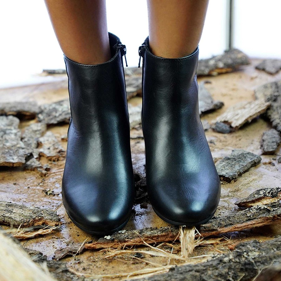 Autumn Winter Patty Shoes | Women'S Ankle Boots In Black Calfskin With Side Zip, 3 Cm Heel