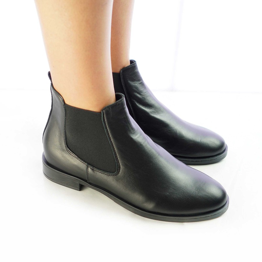 Autumn Winter Patty Shoes | Beatles Women'S Ankle Boots In Black Genuine Leather