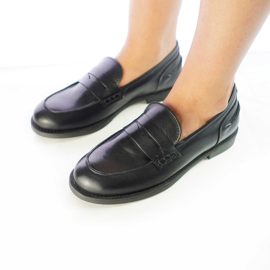 Autumn Winter Patty Shoes | Women'S Black Leather Loafers