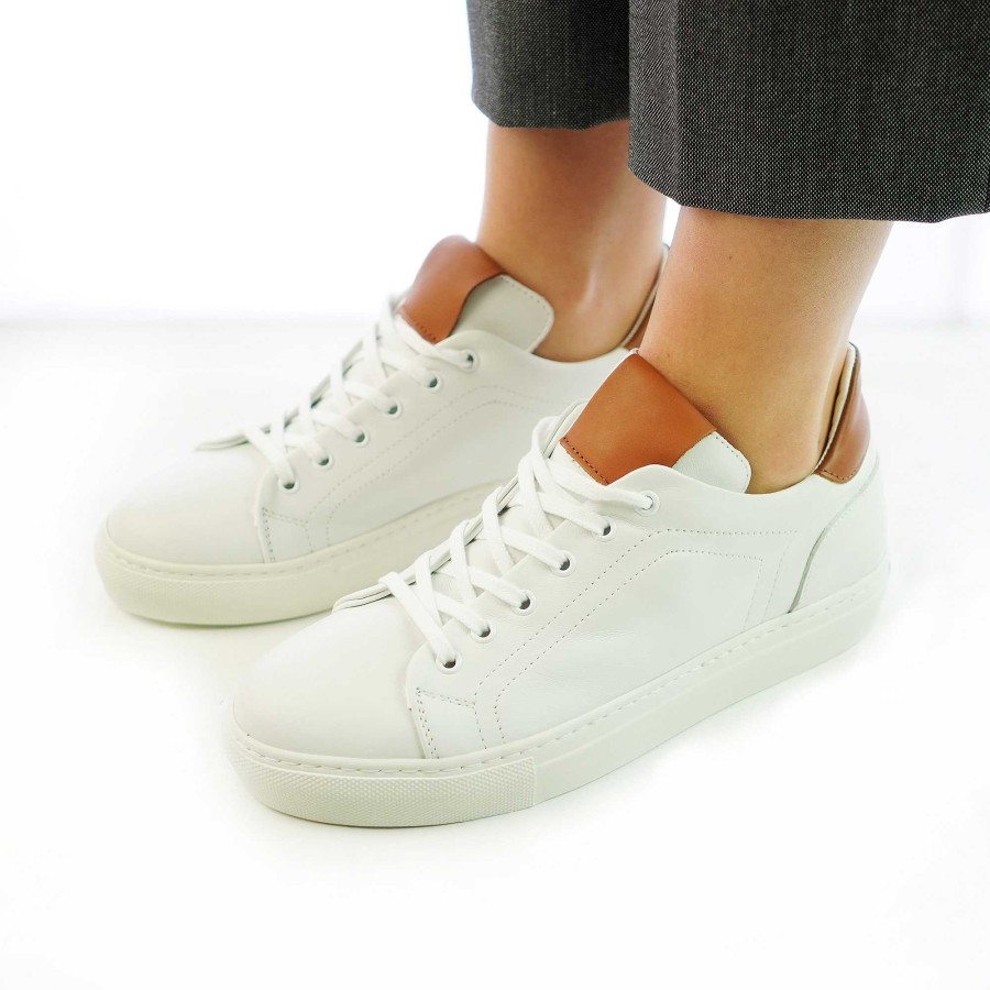 Autumn Winter Patty Shoes | Women'S Handcrafted Genuine Leather Sneakers In White Leather